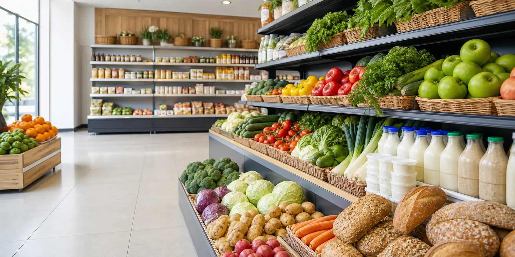 Fresh fruits and vegetables at the market